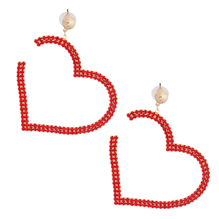 Silver Plated Red Love Heart Earrings Hoop Stud Dangle Drop Women Jewelry  Gifts | eBay